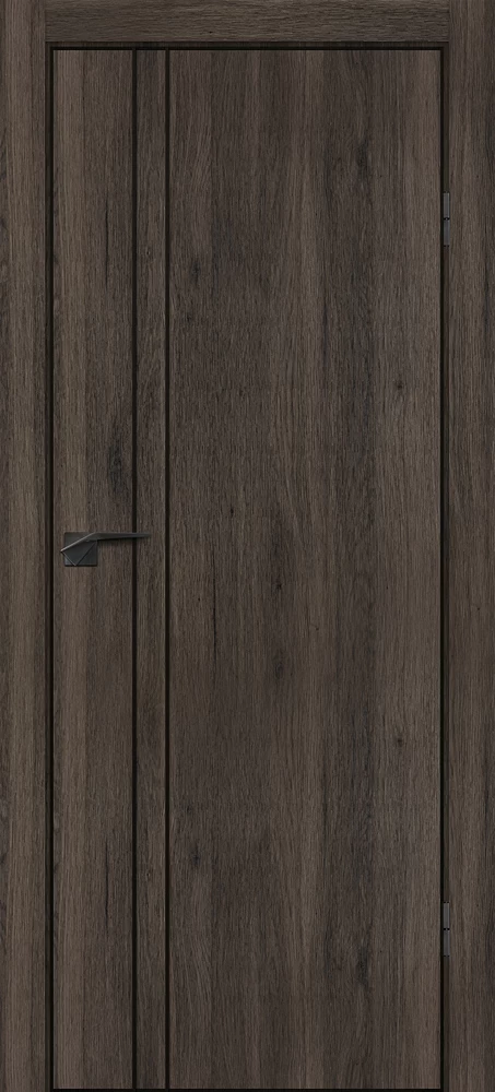 Фото Межкомнатная дверь P-20  черный молдинг PET,  кромка ABS черная c 4-х ст. Дуб темный