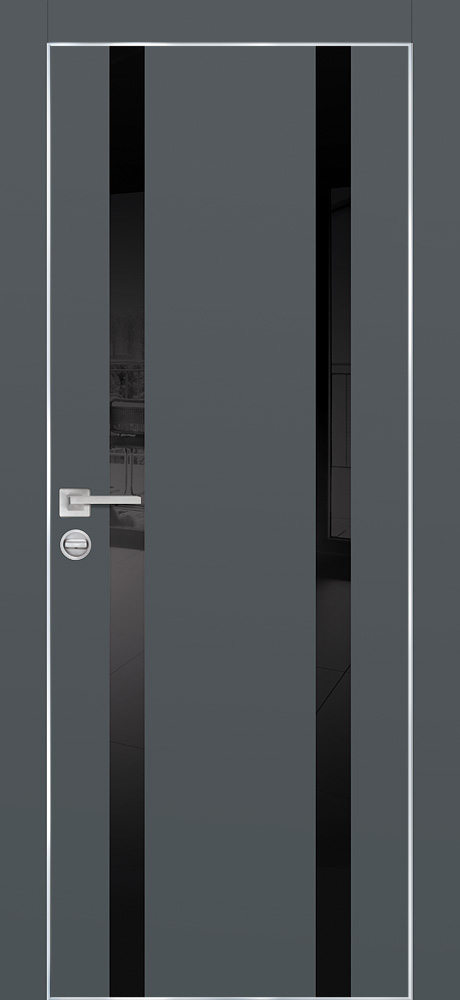 Фото Межкомнатная дверь PX-9  AL кромка с 4-х ст. Графит матовый