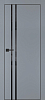 Межкомнатная дверь PX-11  черная кромка с 4-х ст. Серый матовый